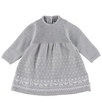 Emporio Armani Kleid - Wolle - Grau Meliert m. Weiß