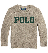 Polo Ralph Lauren Blouse - Wool - Brown melange w. Dark Green