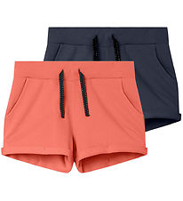 Name It Sweat Shorts - Noos - NkfVolta - 2-Pack - Coral/Dark Sap