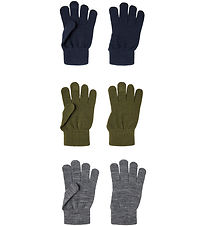 Name It Handschuhe - Noos - NknMagic - 3er-Pack - Olive Nacht/Gr