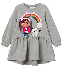 Name It Sweat Dress - NmfAmma Gabby - Grey Melange