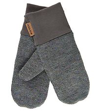 Mikk-Line Mittens - Knitted - Anthracite w. Glitter