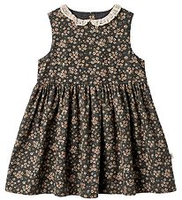 Wheat Dress - Elma - Black Coal Flowers