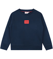 HUGO Sweatshirt - Middeleeuws Blue m. Rood