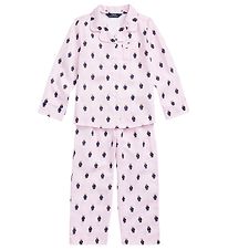 Polo Ralph Lauren Pyjama Set - White/Pink Striped w. Soft Toys