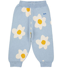 Bobo Choses Trousers - Knitted - BIG Flower - Light Blue/White