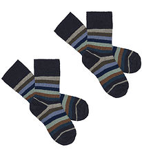 FUB Socks - 2-Pack - Wool - Dark Navy/Multi Stripe