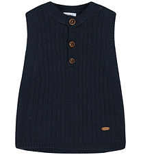 Hust and Claire Waistcoat - Wool - Edi - Knitted - Blue Night