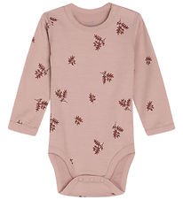 Hust and Claire Romper l/s - Wol/Bamboe - Baloo - Schaduw Rose