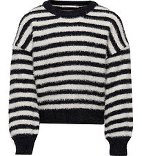 Kids Only Blouse - Knitted - KogNewPiumo - Black/Egret Stripes