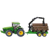 Siku Tractor w. Forestry trailer - John Deere 8430 - 1:50 - Gree