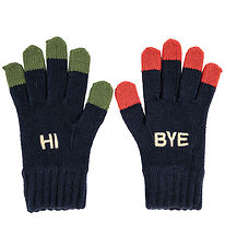 Bobo Choses Gloves - Knitted - Navy w. Red/Army Green