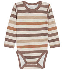 Hust and Claire Bodysuit l/s - Wool/Bamboo - Baloo - Coffee