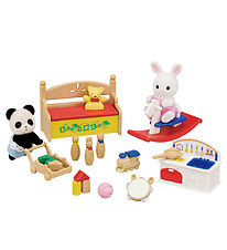 Sylvanian Families - Babys leksakslåda Snow Rabbit & pandabebisa