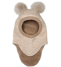 Huttelihut Balaclava - Wool/Cotton - 2-layer - BIG Bear - Sand M