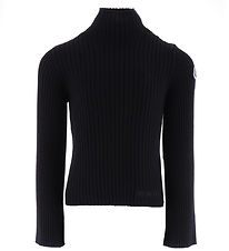 Moncler Blouse av. Col roul - Acrylique/Laine - Rib - Noir