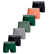 Bjrn Borg Boxers - 7-Pack - Green/Black/Grey Melange/Orange
