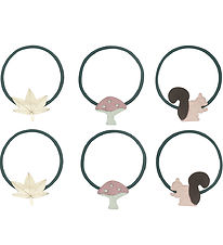 Mimi & Lula Elastic Hair Bands - 6 pcs - Woodland Chestnut