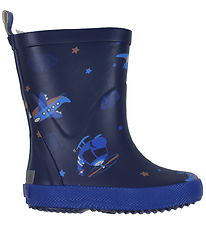 CeLaVi Rubber Boots w. Lining - Pageant Blue w. Helicopters