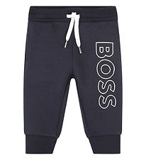 BOSS Trousers - Navy w. White