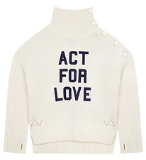 Zadig & Voltaire Blouse - Wool - Ivory w. Text/Buttons