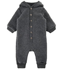 Mikk-Line Pramsuit w. Hood - Wool - Anthracite Melange