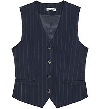 Designers Remix Waistcoat - Zoe - Navy/White Pinstripe