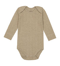 Popirol Bodysuit l/s - Poella - Dark Brown Melange