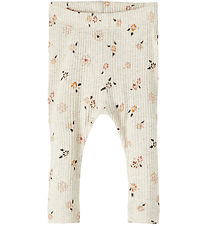 Name It Leggings - Rib - NbfOsha - Peyote Melange w. Flowers