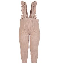Condor Leggings w. Suspenders - Knitted - Rib - Pink Emp