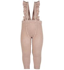 Condor Leggings m. Träger - Strick - Rib - Rosa Empo