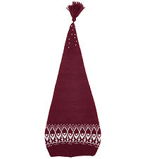 Mikk-Line Tomtemössa - Stickad - Jacquard - Röd m. Mönster