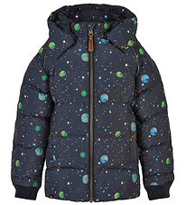 Mikk-Line Padded Jacket - Recycled - Dark Navy w. Print