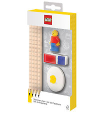 Ensemble de crayons de papeterie LEGO - 8 Parties - Rouge/Bleu