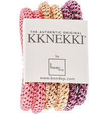 Kknekki Elastic Hair Bands - Slim - 6-Pack - Pink/Brown/Purple