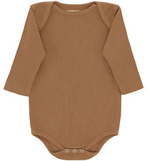 Monsieur Mini Bodysuit l/s - Waffle - Sucker Brown