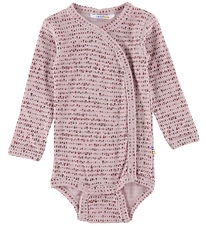 Joha Wrap Bodysuit l/s - Wool - Pink