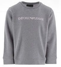 Emporio Armani Sweat-shirt - Gris Chin av. Blanc