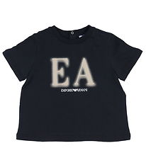 Emporio Armani T-Shirt - Marine/Beige av. Imprim