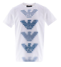 Emporio Armani T-Shirt - Blanc av. Bleu
