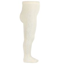 Condor Tights w. Pointelle - Wool/Acrylic - White