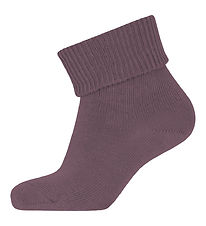 Melton Socks w. Anti-Slip - Grape Shake