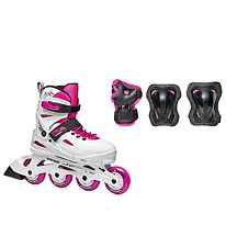 Rollerblade Roller Skate Set - Fury Combo - White/Pink