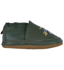 Melton Soft Sole Leather Shoes - Dark Olive w. Monster truck