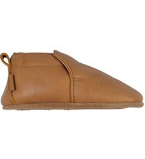 Melton Leren Slippers - Cognac