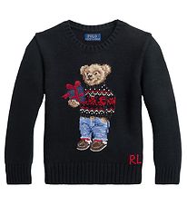 Polo Ralph Lauren Genser - Strikk - Holiday - Svart m. Kosedyr