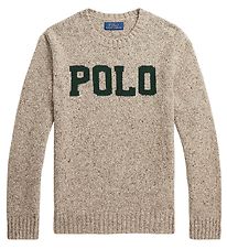 Polo Ralph Lauren Genser - Ull - Brunmelert m. Mørkegrønn