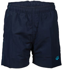 Arena Swim Trunks - Boys' Beach Boxer Solid - Navy-Turquoise