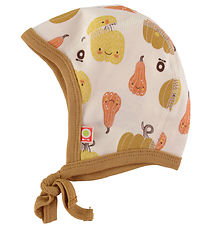 Katvig Baby Hat - White w. Pumpkin