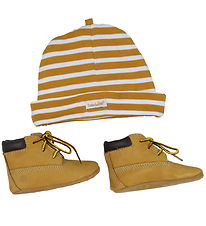 Timberland Soft Sole Leather Shoes/Beanie - Gift Box - Wheat
